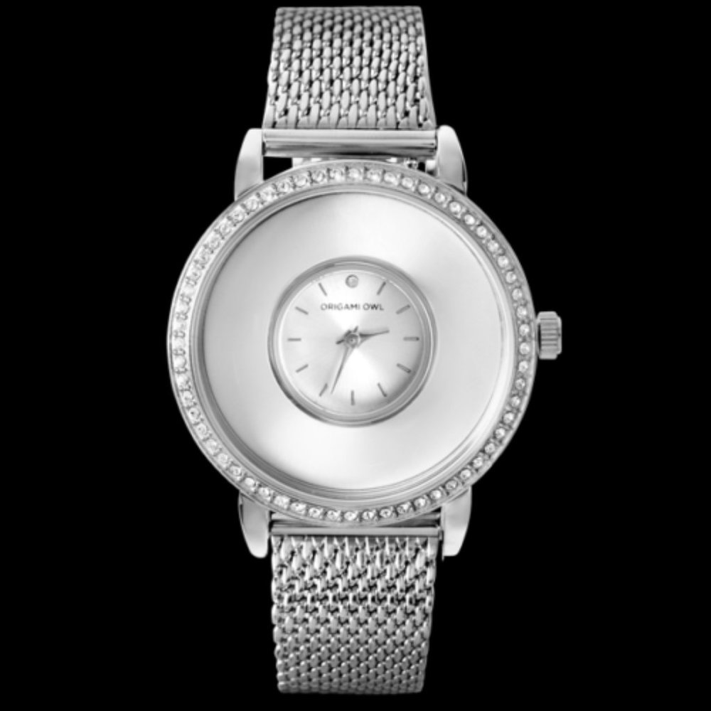 Origami Owl Locket Watches (new) Signature w/Swarovski Crystals (MESH)